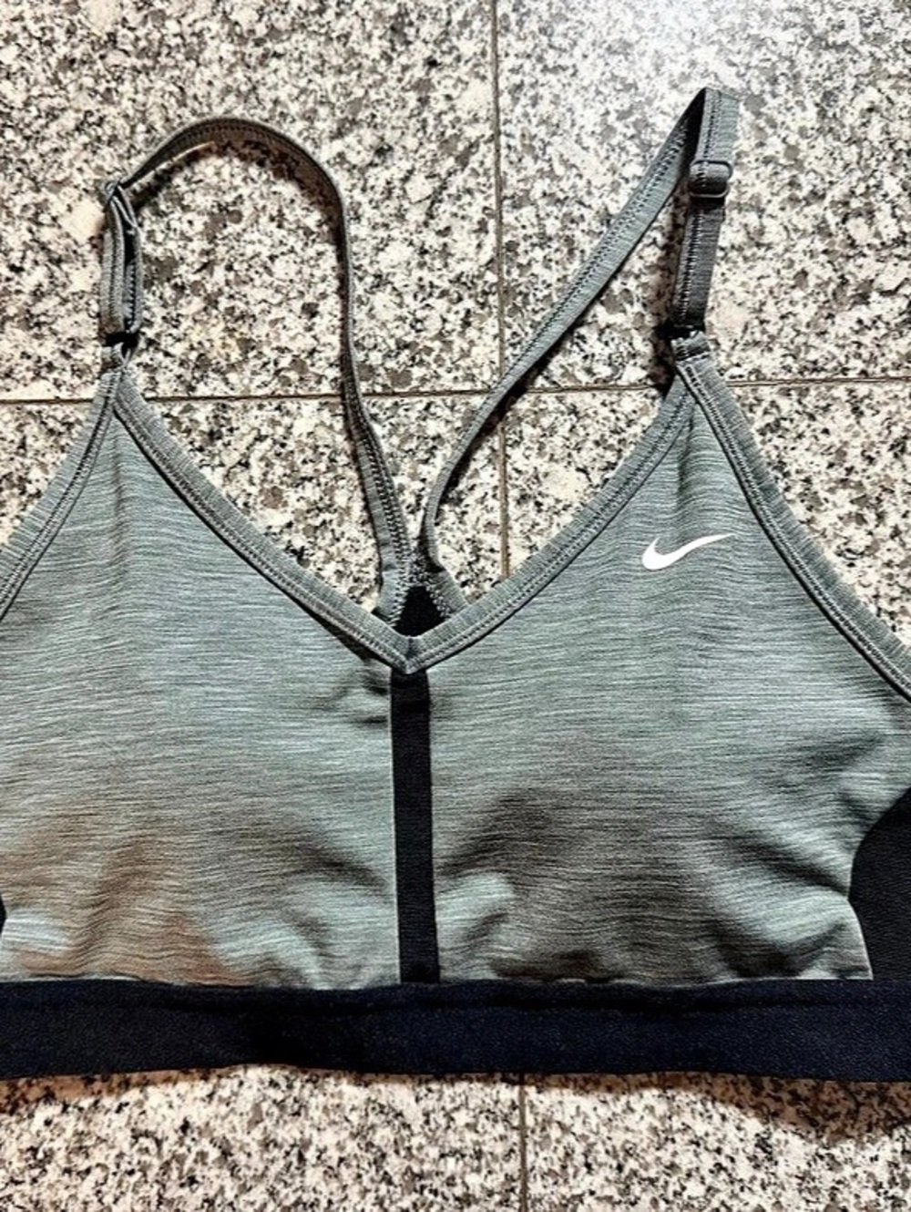 Nike Indy Dri-FIT Sports Bra Green & Black Medium